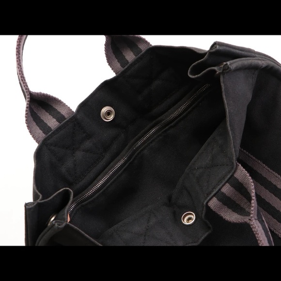 Hermès Fourre Tout PM Tote in Black and Grey Cotton Canvas - Picture 6 of 8